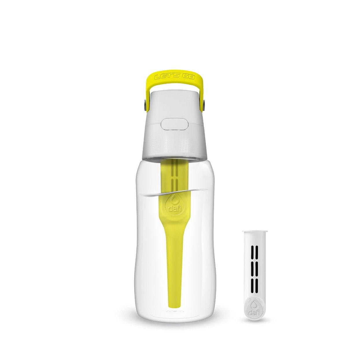 OUTLET Butelka filtrująca Dafi SOLID 0,5 l cytrynowa z 2 filtrami węglowymi