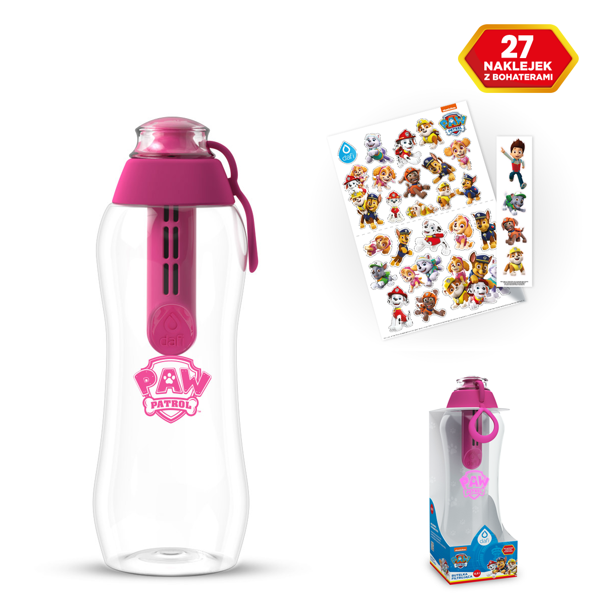 OUTLET Butelka filtrująca Dafi SOFT 0,3 l Psi Patrol Skye+ filtr węglowy