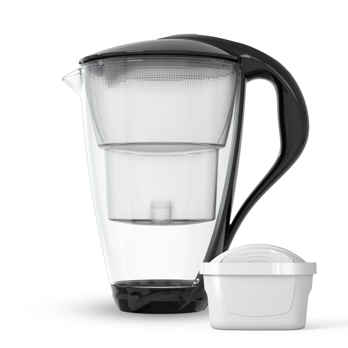 Szklany dzbanek filtrujący Dafi CRYSTAL LED 2 l czarny wkład Unimax