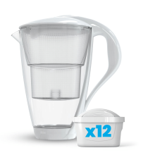 Szklany dzbanek filtrujący Dafi CRYSTAL LED biały 12 wkładów Unimax