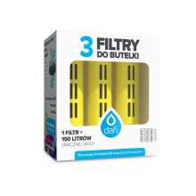 ZESTAW 3 filtry do butelki filtrującej Dafi SOFT i SOLID cytrynowy 1