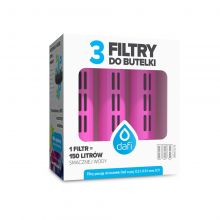 ZESTAW 3 filtry do butelki filtrującej Dafi SOFT i SOLID flamingowy 1