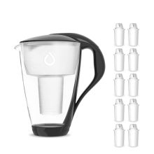ZESTAW szklany dzbanek Dafi CRYSTAL LED 2 l czarny + 10 wkładów Classic
