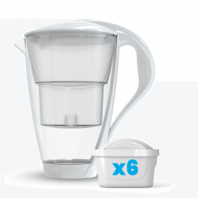 Szklany dzbanek filtrujący Dafi CRYSTAL LED biały 6 wkładów Unimax