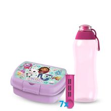 Butelka filtrująca Dafi SOFT 0,3 flamingowa 7 wkładów i lunchbox GABI