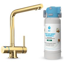 System filtrujący Dafi FLOW COMFORT DC10 + bateria trójdrożna HERO złoto szczotkowane 