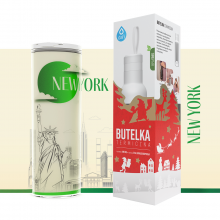 ZESTAW butelka termiczna EASY biała + kubek termiczny SELF Nowy Jork