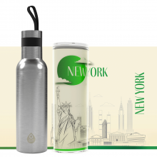 ZESTAW butelka termiczna EASY stalowa + kubek termiczny SELF Nowy Jork