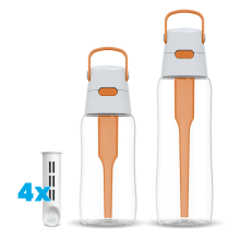 Dwie butelki filtrujące Dafi Solid bursztynowe 0,5 i 0,7 l z 4 filtrami