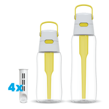 Dwie butelki filtrujące Dafi Solid cytrynowe 0,5 i 0,7 l z 4 filtrami
