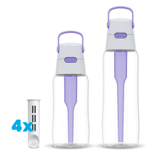 Dwie butelki filtrujące Dafi Solid lavender 0,5 i 0,7 l z 4 filtrami