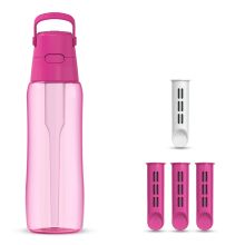 Butelka filtrująca Dafi SOLID 0,7 flamingowa barwiona z 4 filtrami