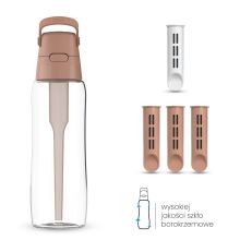 Szklana Butelka Filtrująca Dafi GLASS 0,6 Mocha Mousse 4x Filtr