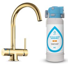 System filtrujący Dafi FLOW COMFORT D1 + bateria trójdrożna VITO złoto szczotkowane