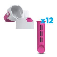 Zakrętka i 12 filtrów do butelki filtrującej Dafi SOLID flamingowy