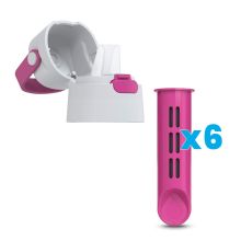 Zakrętka i 6 filtrów do butelki filtrującej Dafi SOLID flamingowy