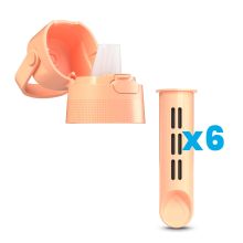 Zakrętka i 6 filtrów do butelki filtrującej Dafi SOLID peach fuzz