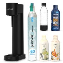 PushAir saturator Dafi czarny nabój CO2 butelka 0,7 3 syropy Energy Hugo Aperitif