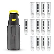Butelka filtrująca Dafi SOLID 0,5 cytrynowa zbiornik czarny 13 filtrów