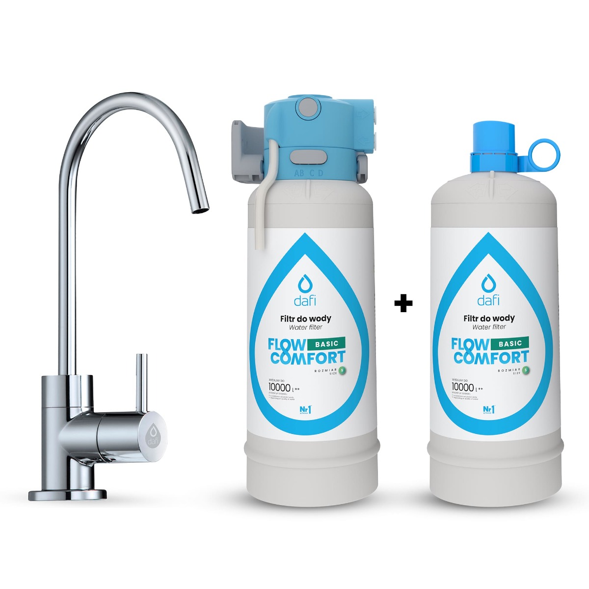 System filtrujący Dafi FLOW COMFORT 2x Filtr Basic (DC10) + kran ALTO chrom