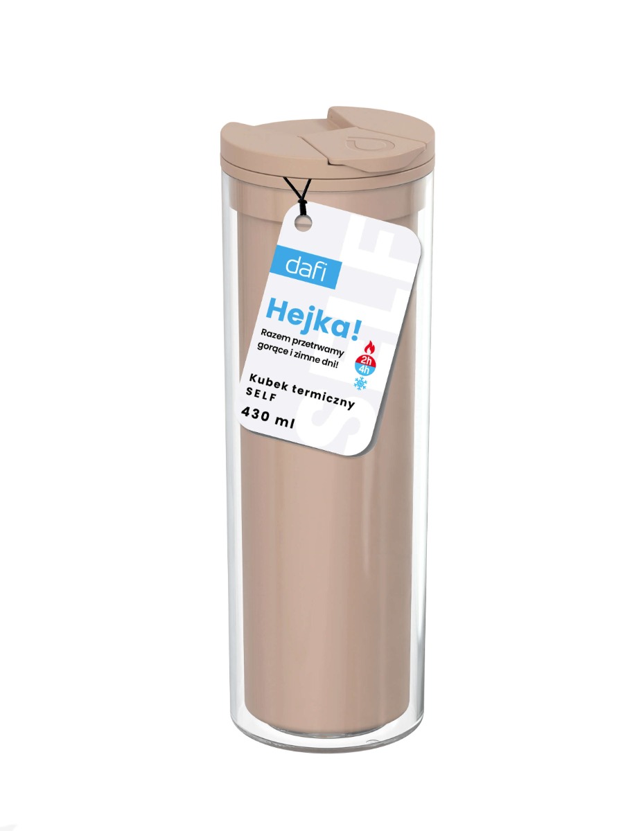 Kubek termiczny SELF Dafi 430 ml na herbatę kawę termos barwiony cappuccino