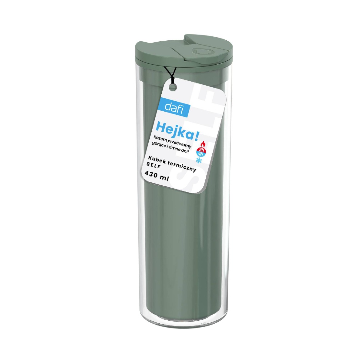 Kubek termiczny SELF Dafi 430 ml na herbatę kawę termos barwiony szałwia