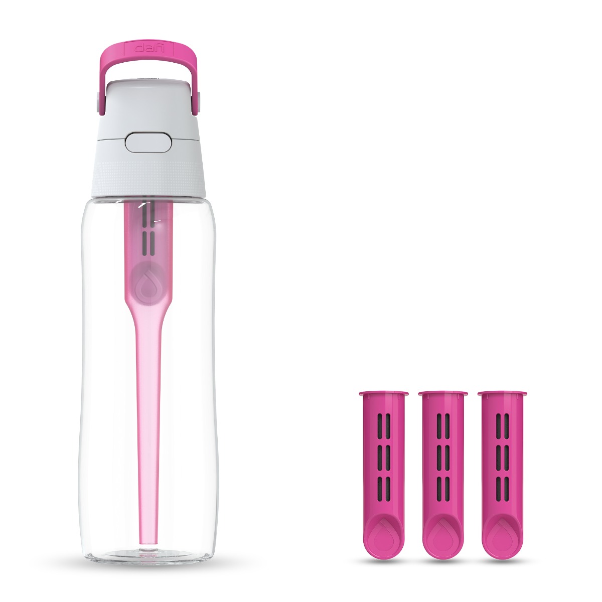 Butelka filtrująca Dafi SOLID 0,7 l flamingowa z 4 filtrami