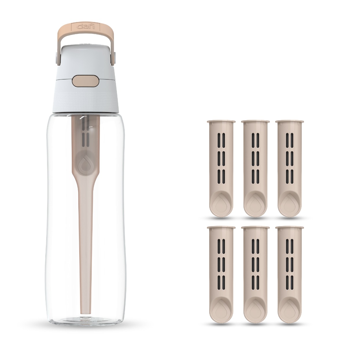 Butelka filtrująca Dafi SOLID 0,7 l cappuccino z 7 filtrami
