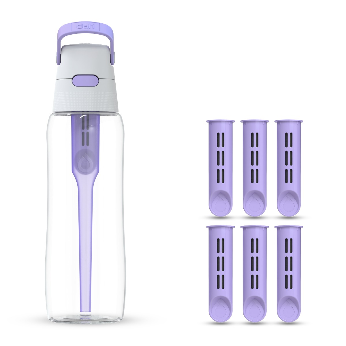 Butelka filtrująca Dafi SOLID 0,7 l digital lavender z 7 filtrami