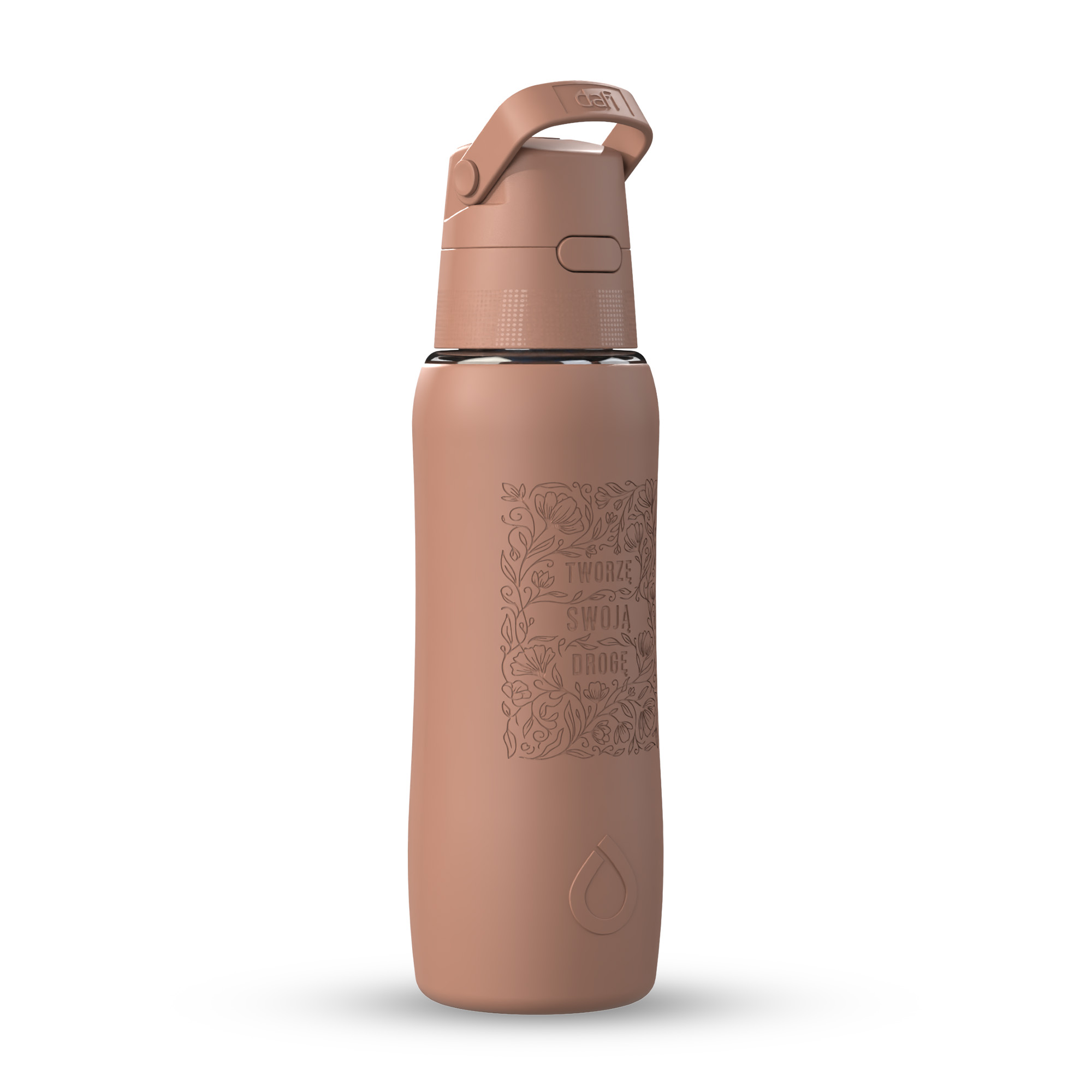 Butelka filtrująca Dafi SOLID SiliconeFit 0,7 l Mocha Mouse Laser TWORZĘ SWOJĄ DROGĘ