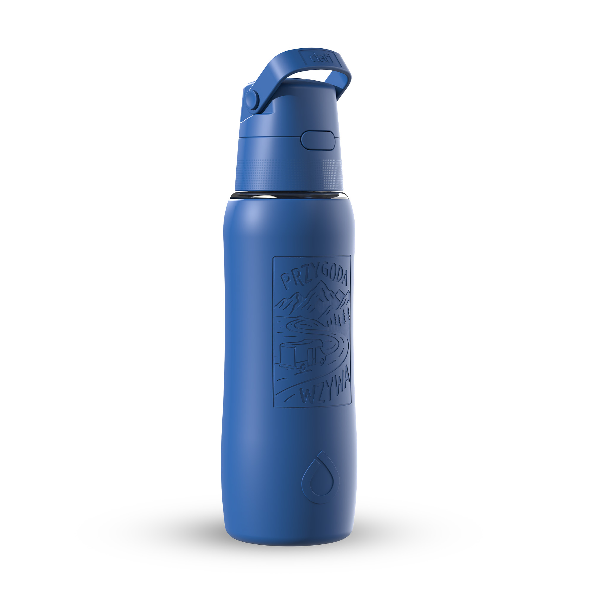 Butelka filtrująca Dafi SOLID SiliconeFit 0,7 l Navy Cobalt Laser PRZYGODA WZYWA