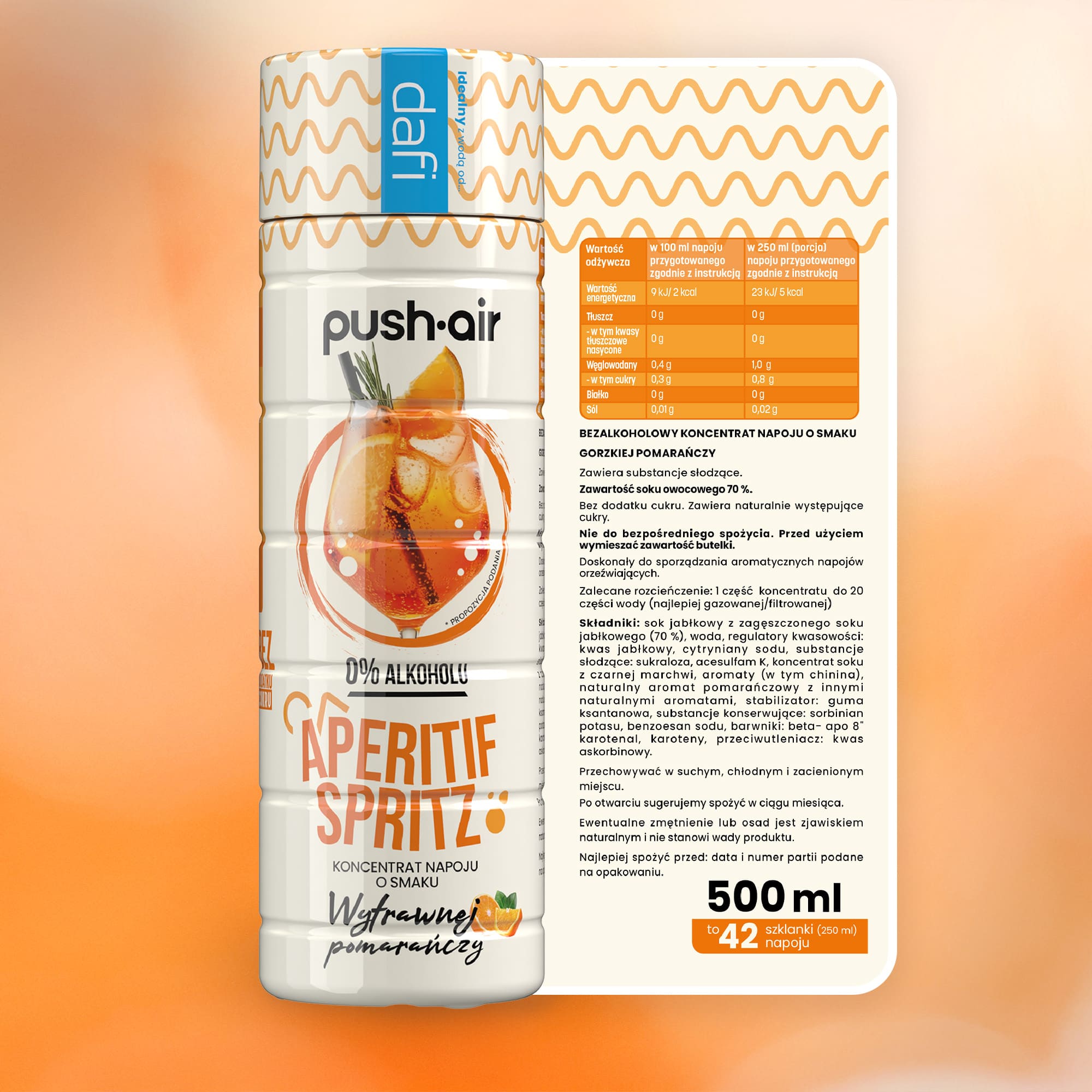 syrop do wody APERITIF SPRITZ koncentrat Pushair Dafi