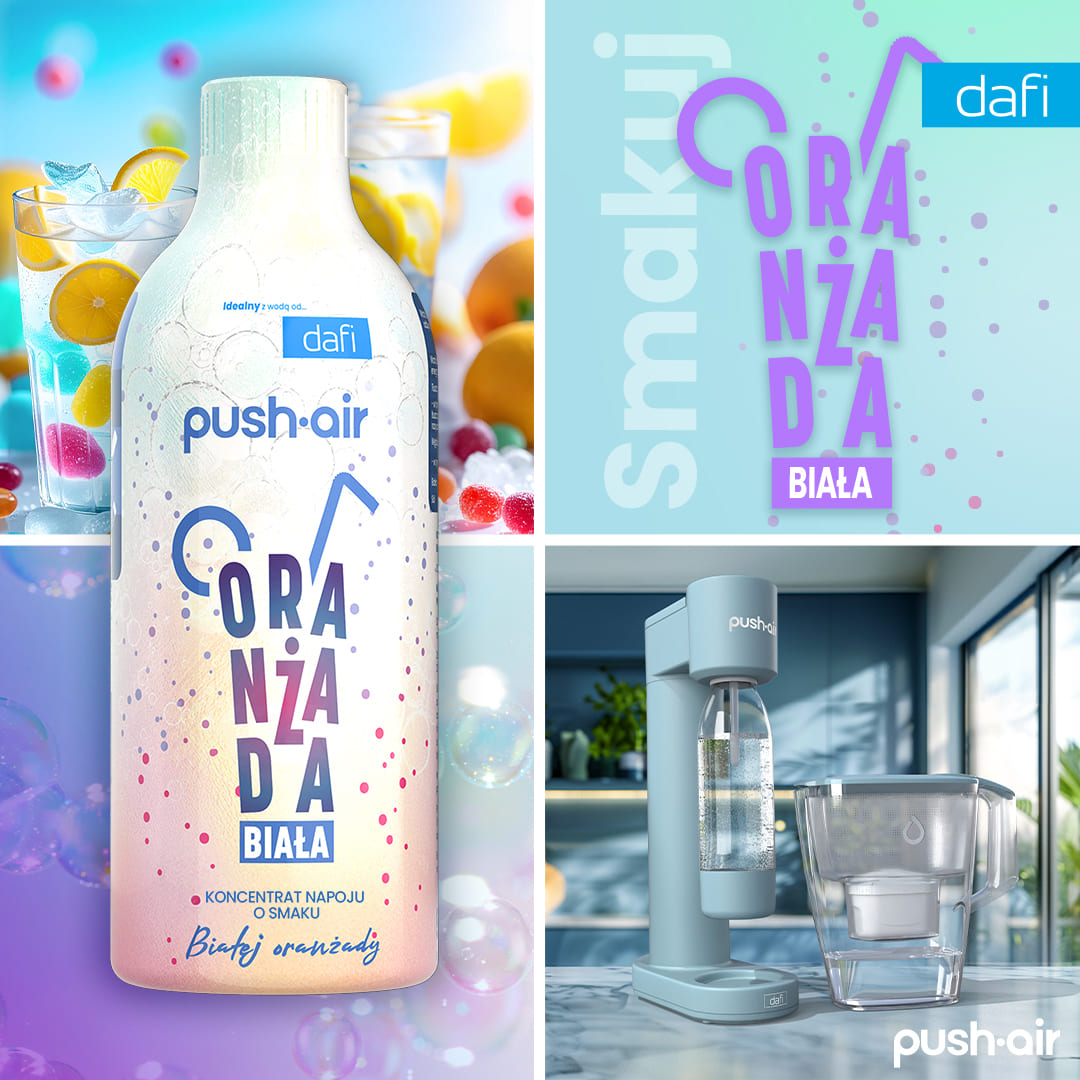 PUSHAIR Koncentrat do Wody Biała Oranżada Syrop Dafi 500 ml