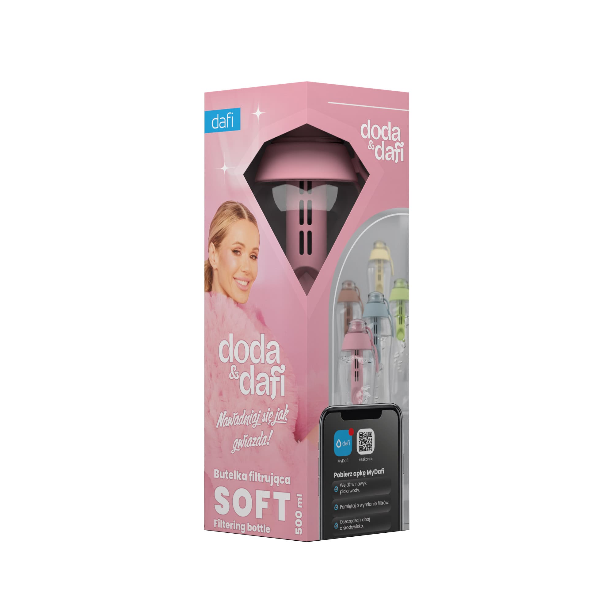 Butelka Filtrująca Dafi Soft DODA 0,5 Baby Pink