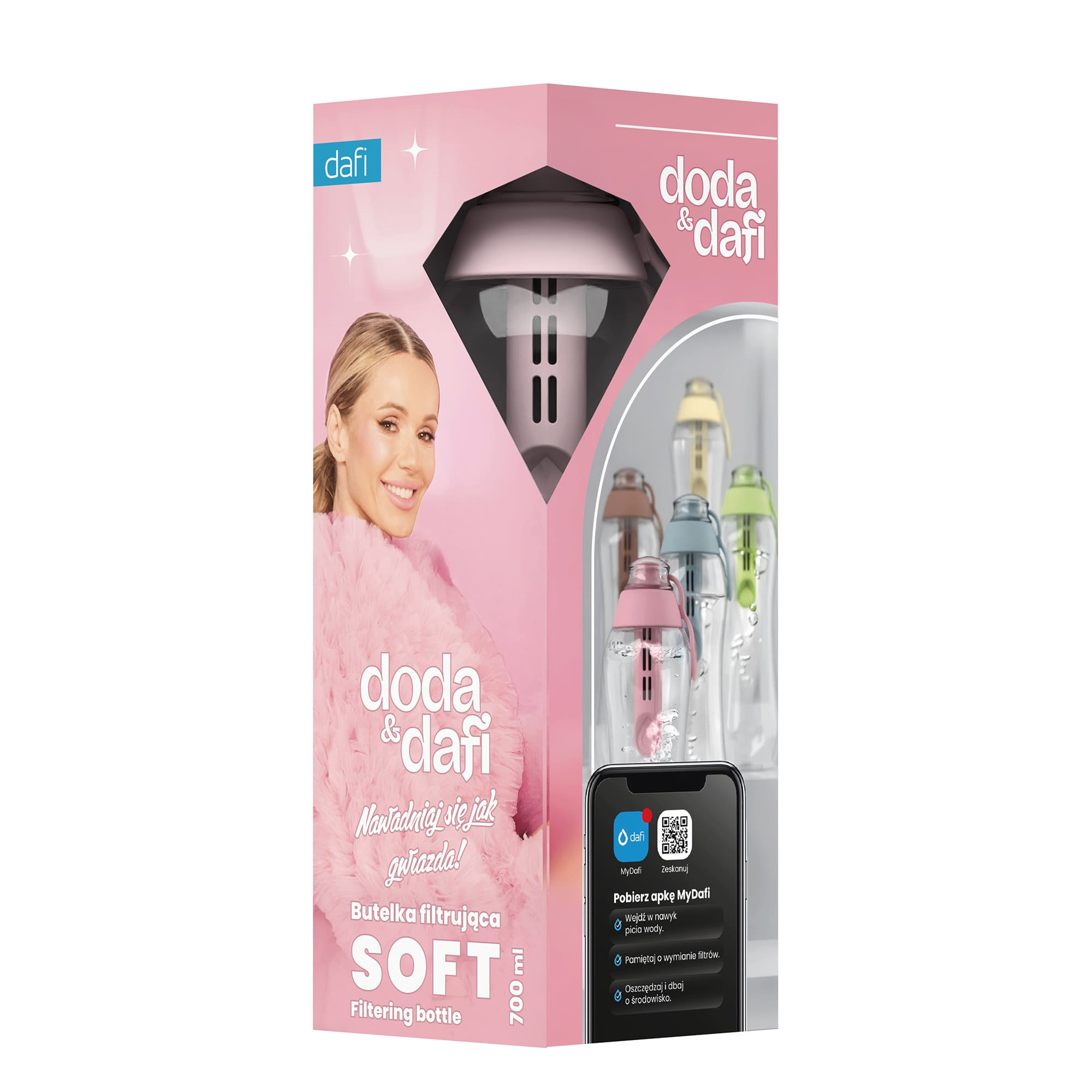 Butelka Filtrująca Dafi Soft DODA 0,7 Baby Pink