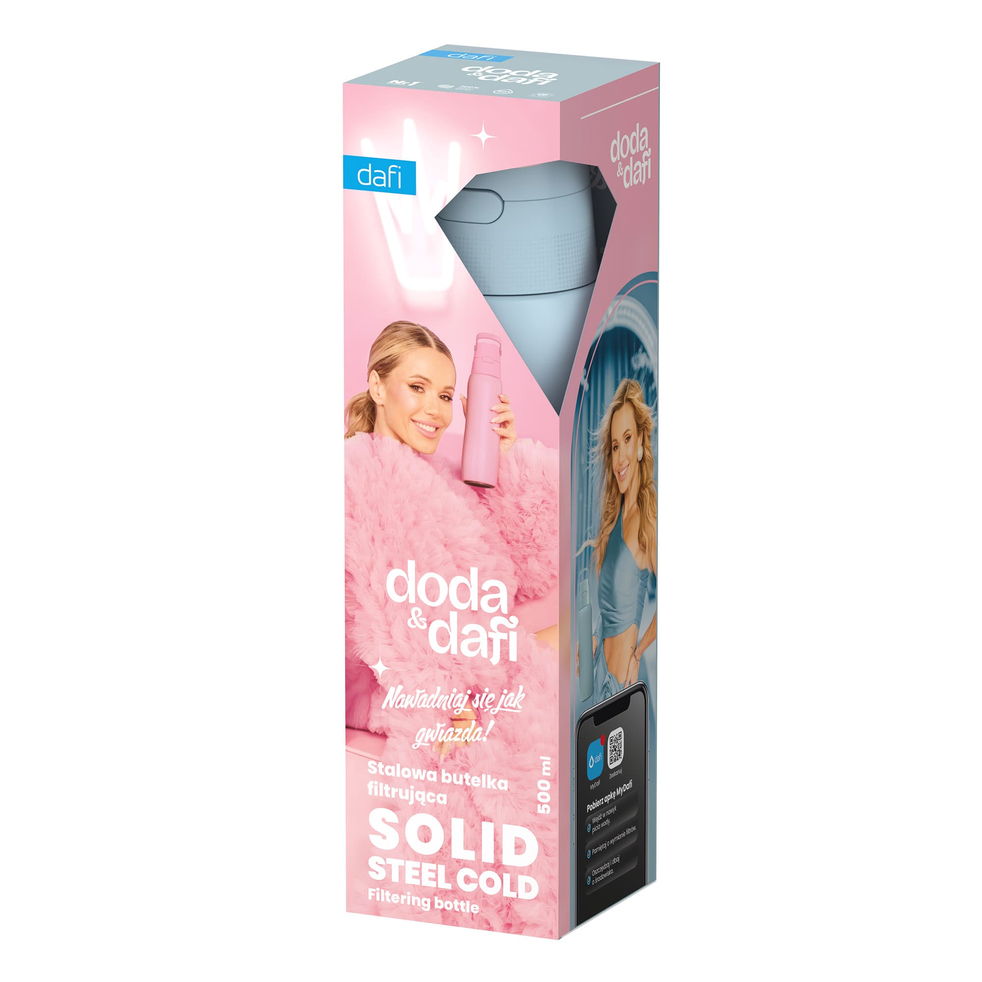 Butelka Filtrująca Dafi Solid Steeel Cold DODA 0,5 Dove Blue