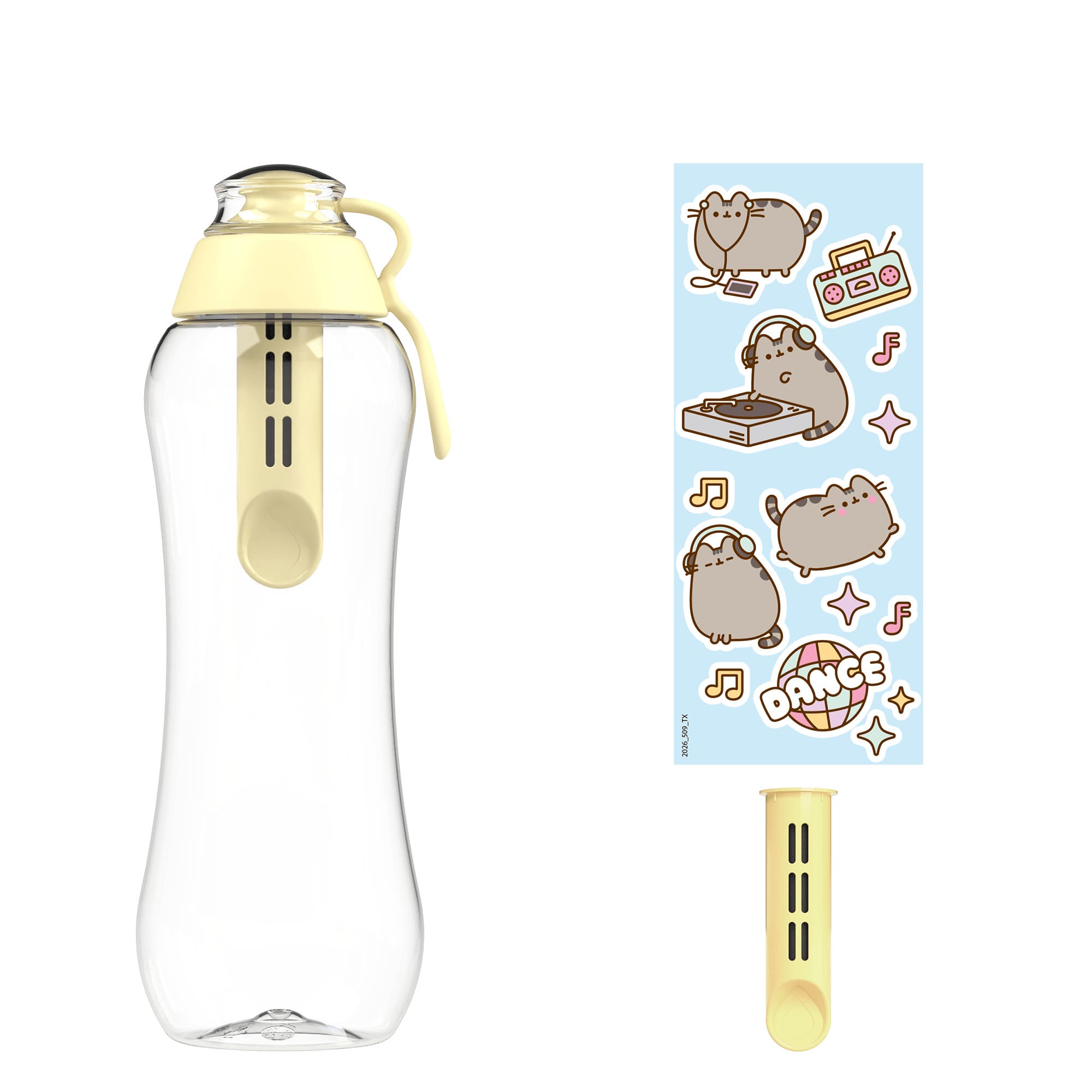 Butelka Filtrująca Dafi x PUSHEEN SOFT 0,5 2x Filtr Yellow naklejki