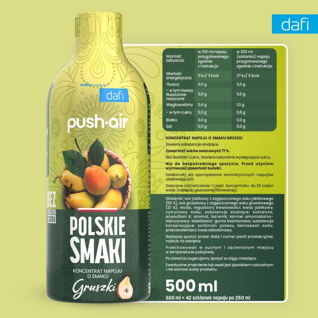 syrop PushAir O SMAKU GRUSZKI - SKŁAD