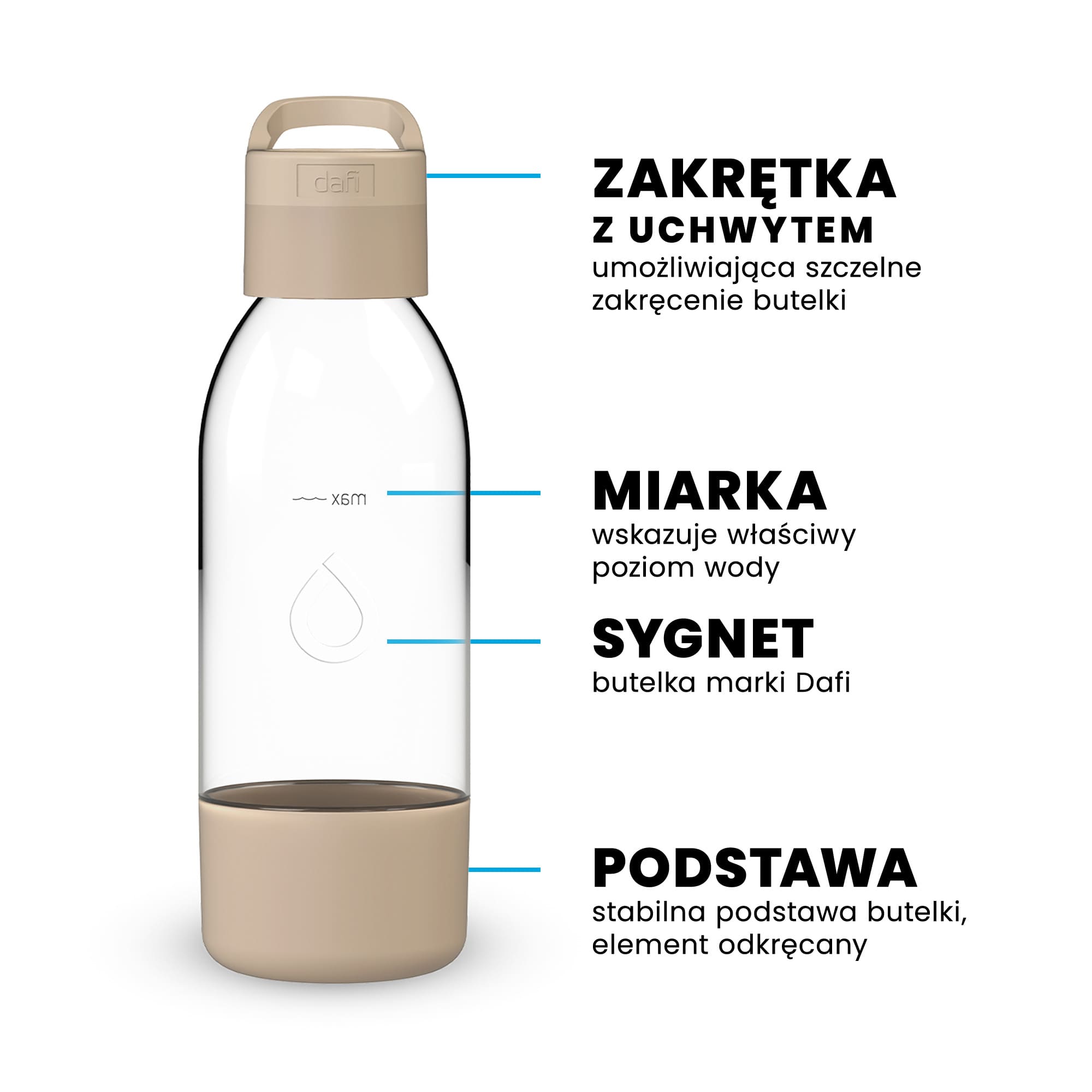PushAir butelka do saturatora Dafi 0,5 l