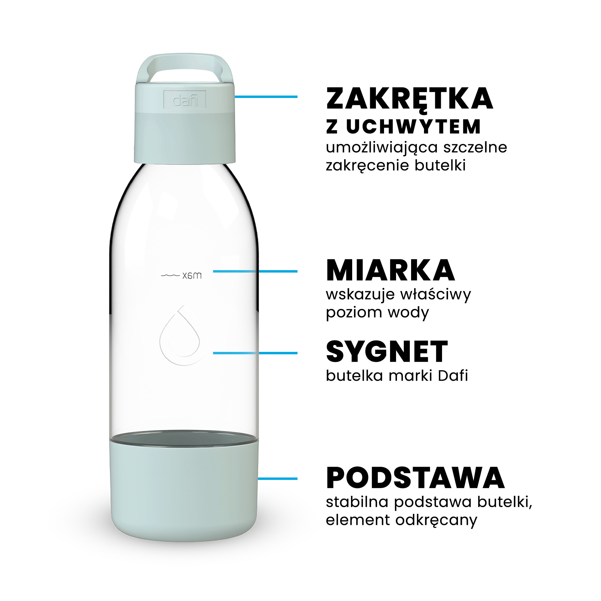 PushAir butelka do saturatora Dafi 0,5 l