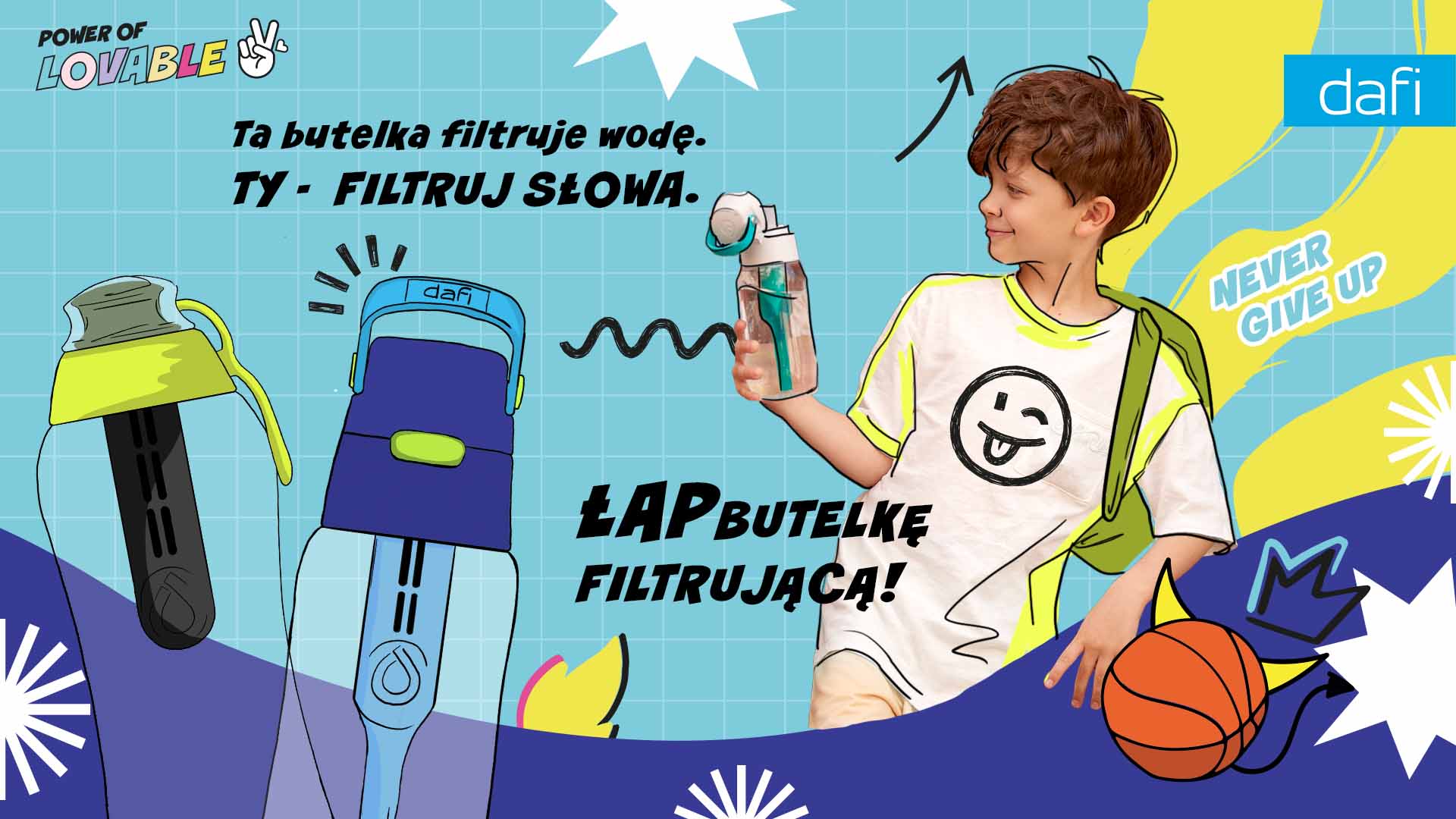 Ta butelka filtruje wodę. Ty - filtruj słowa.