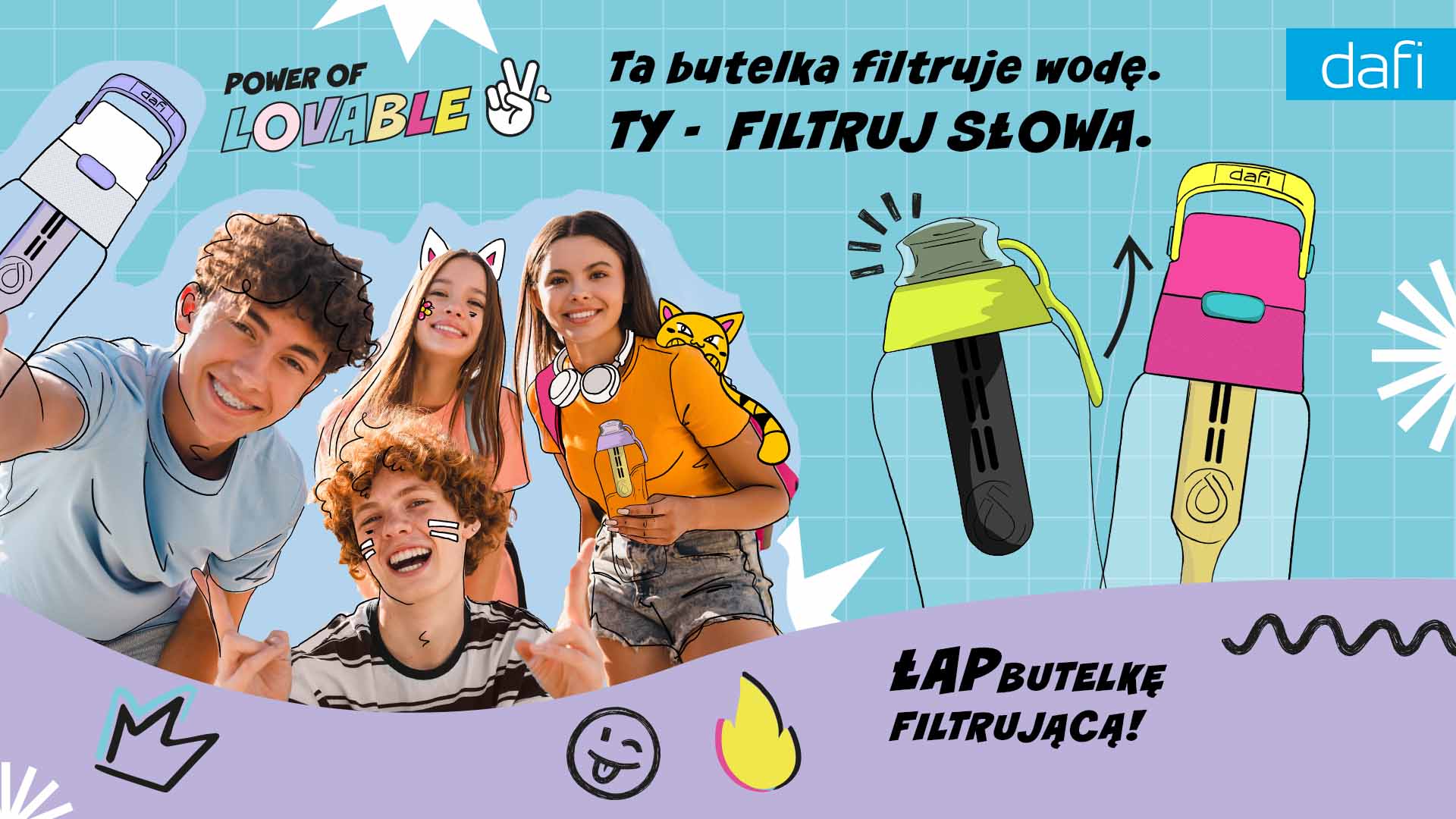Ta butelka filtruje wodę. Ty - filtruj słowa.