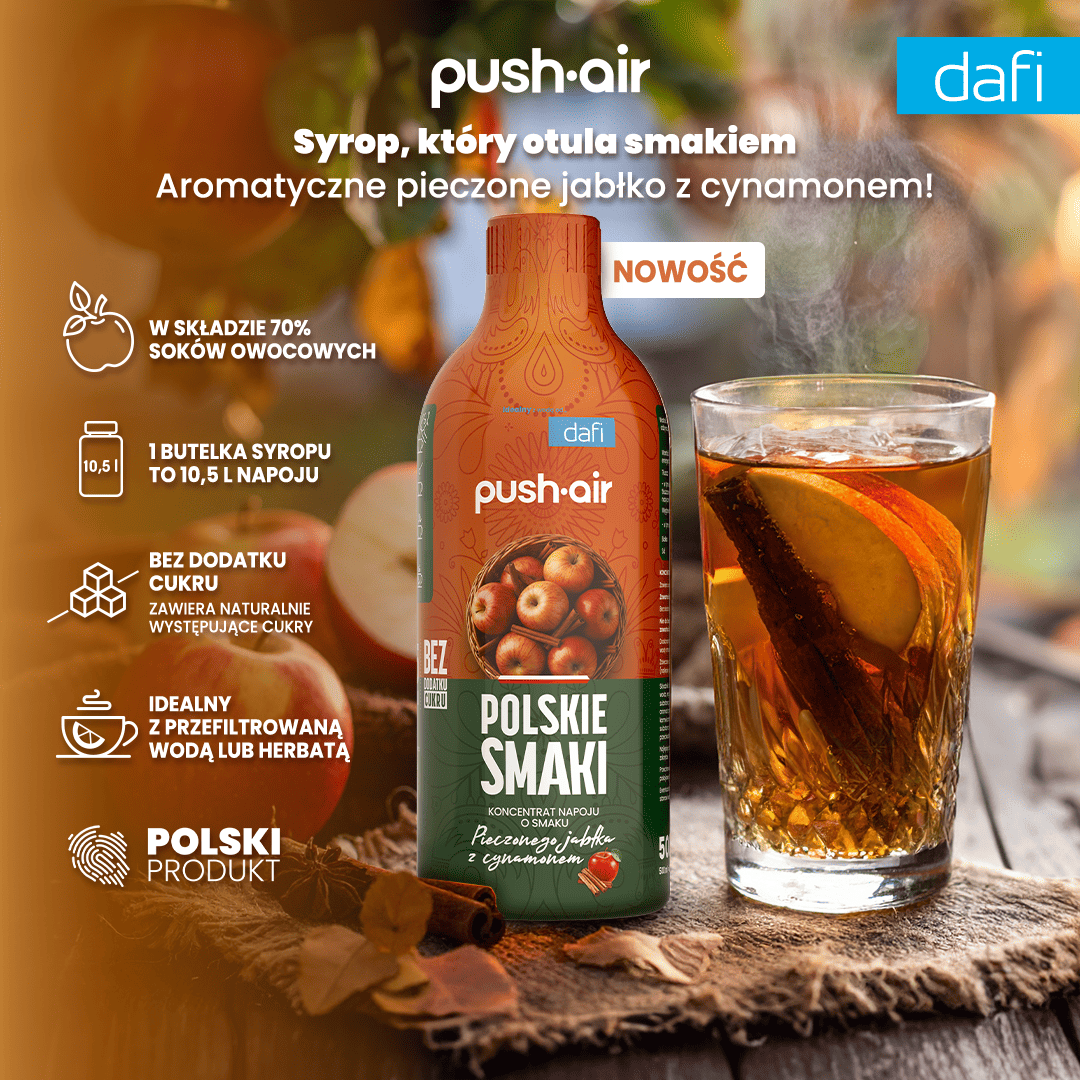 Syrop PushAir o smaku pieczonego jabłka z cynamonem