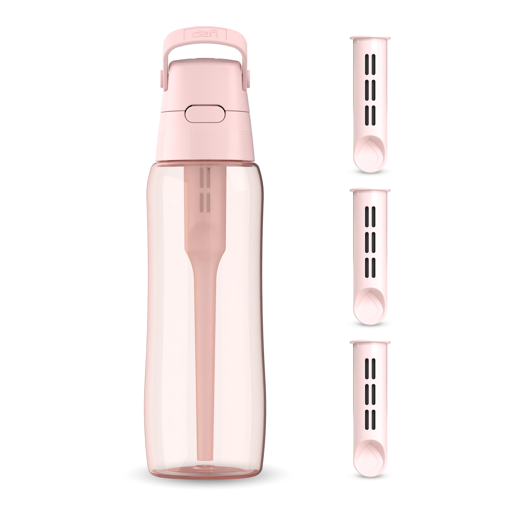 Butelka Filtrująca Dafi Solid 0,7 Baby Pink Barwiona z Filtrem